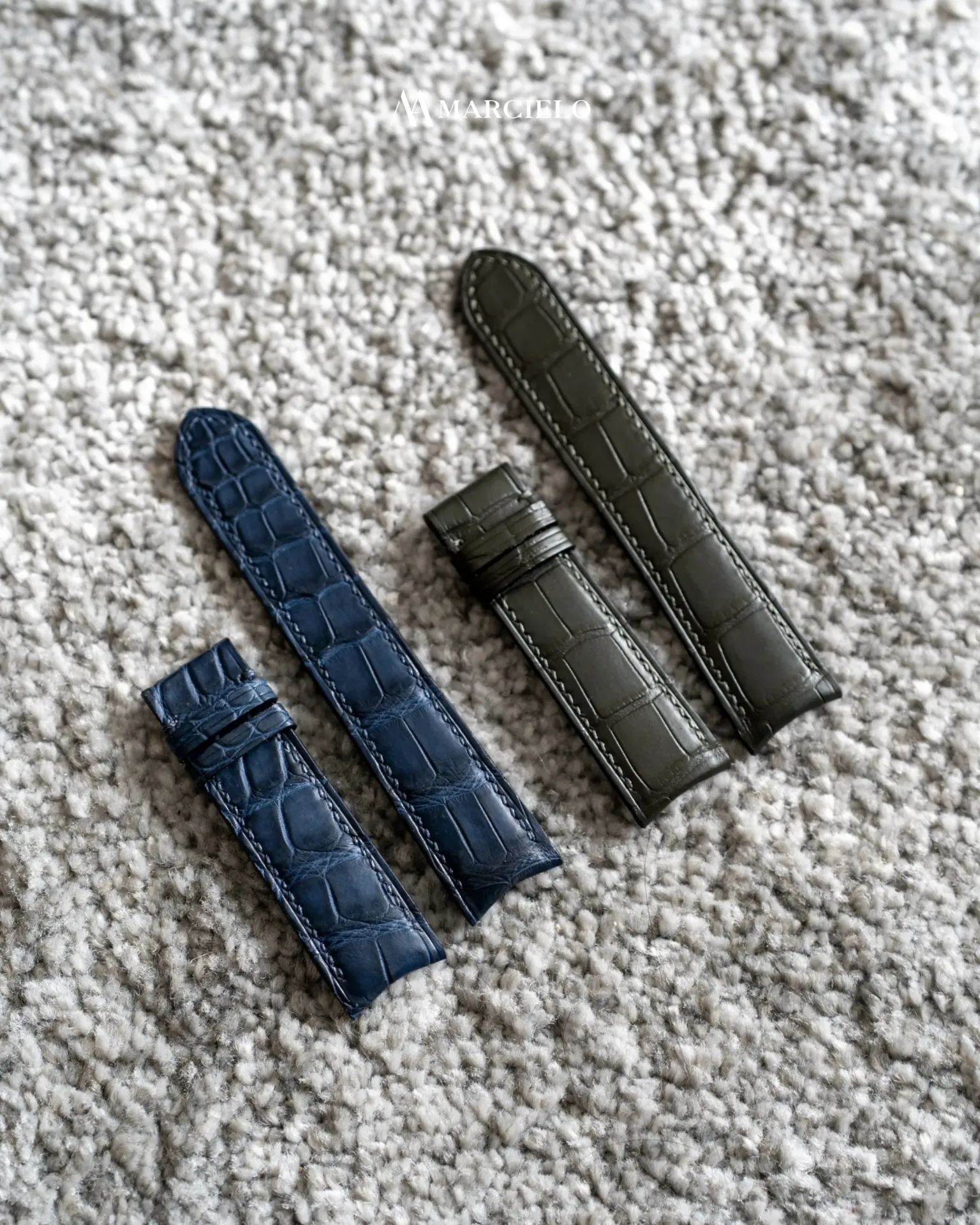 Dây đồng hồ thủ công - F.P.Journe - Da Cá Sấu - Màu Xanh Navy & Xanh Lá