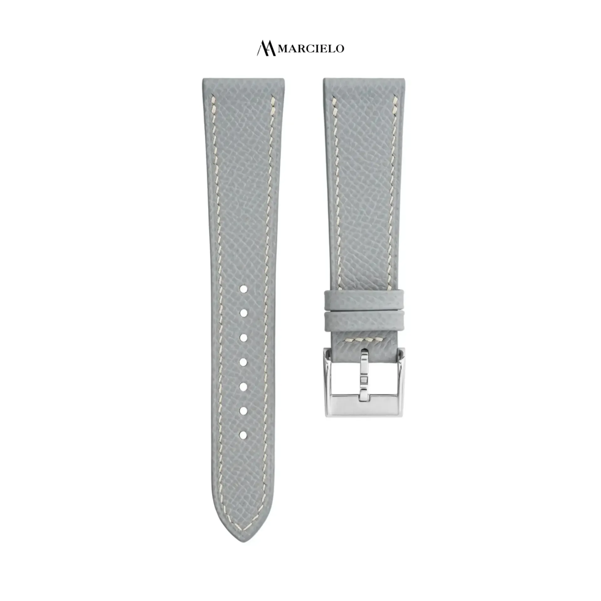 Dây da Epsom màu Xám Trắng (16mm-14mm, Khoá kim trắng)