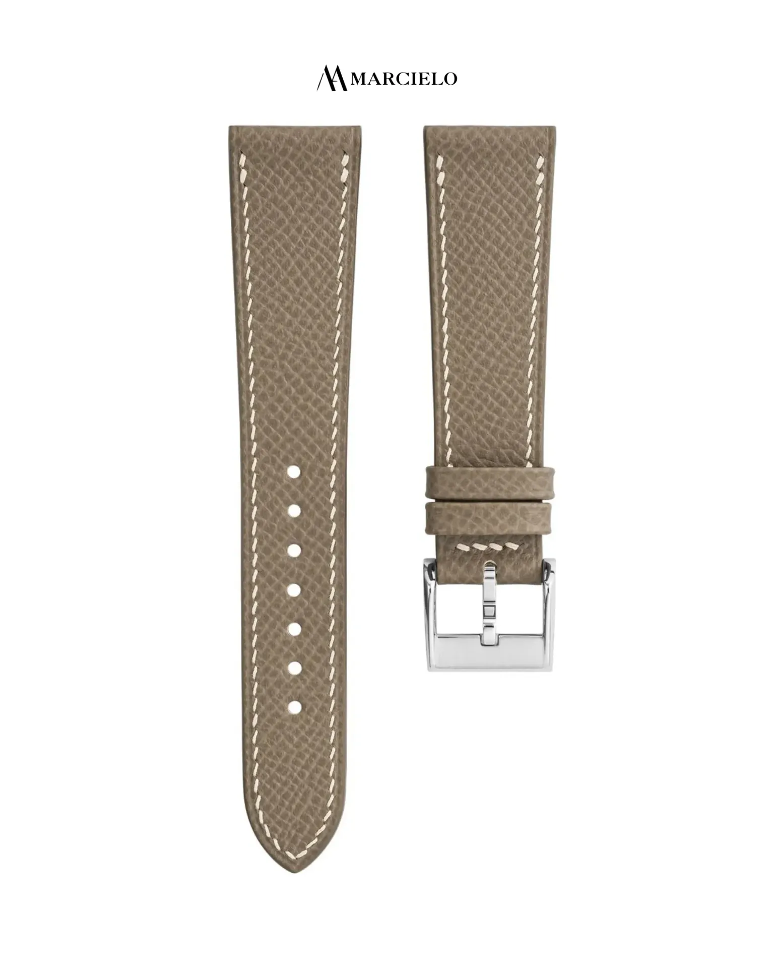 Dây da Epsom màu Taupe (16mm-14mm, Khoá kim trắng)
