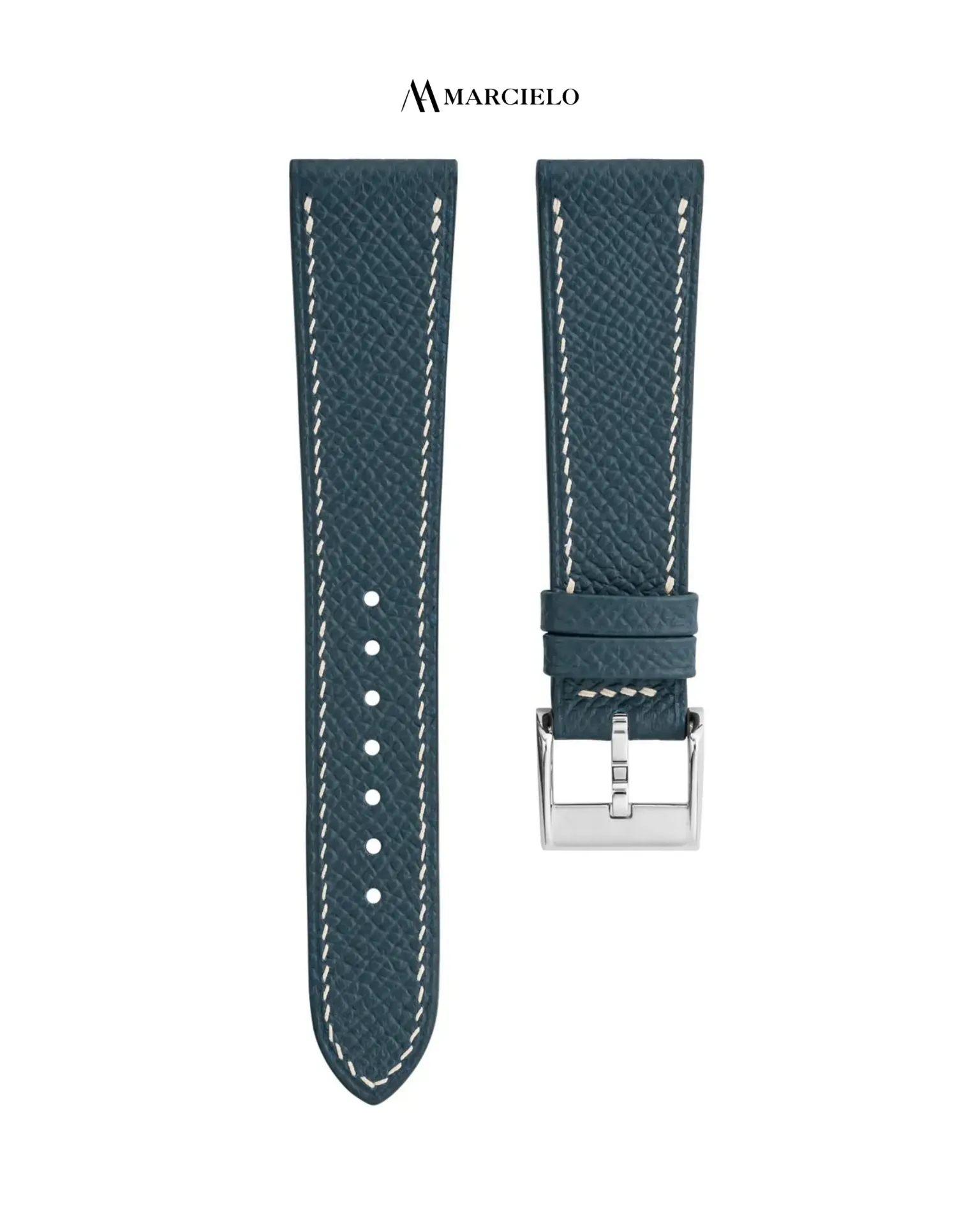 Dây da Epsom màu Xanh Navy (16mm-14mm, Khoá kim trắng)