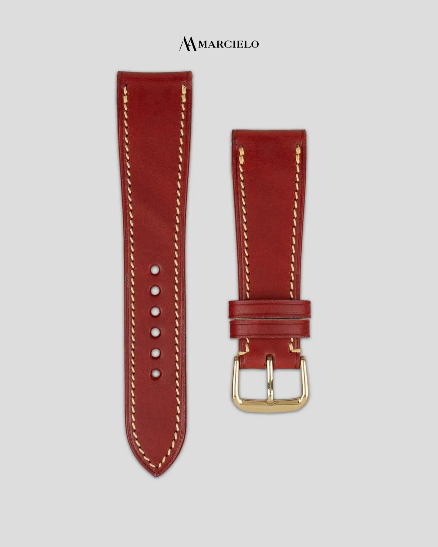 Dây da bò Buttero màu Nâu Đỏ