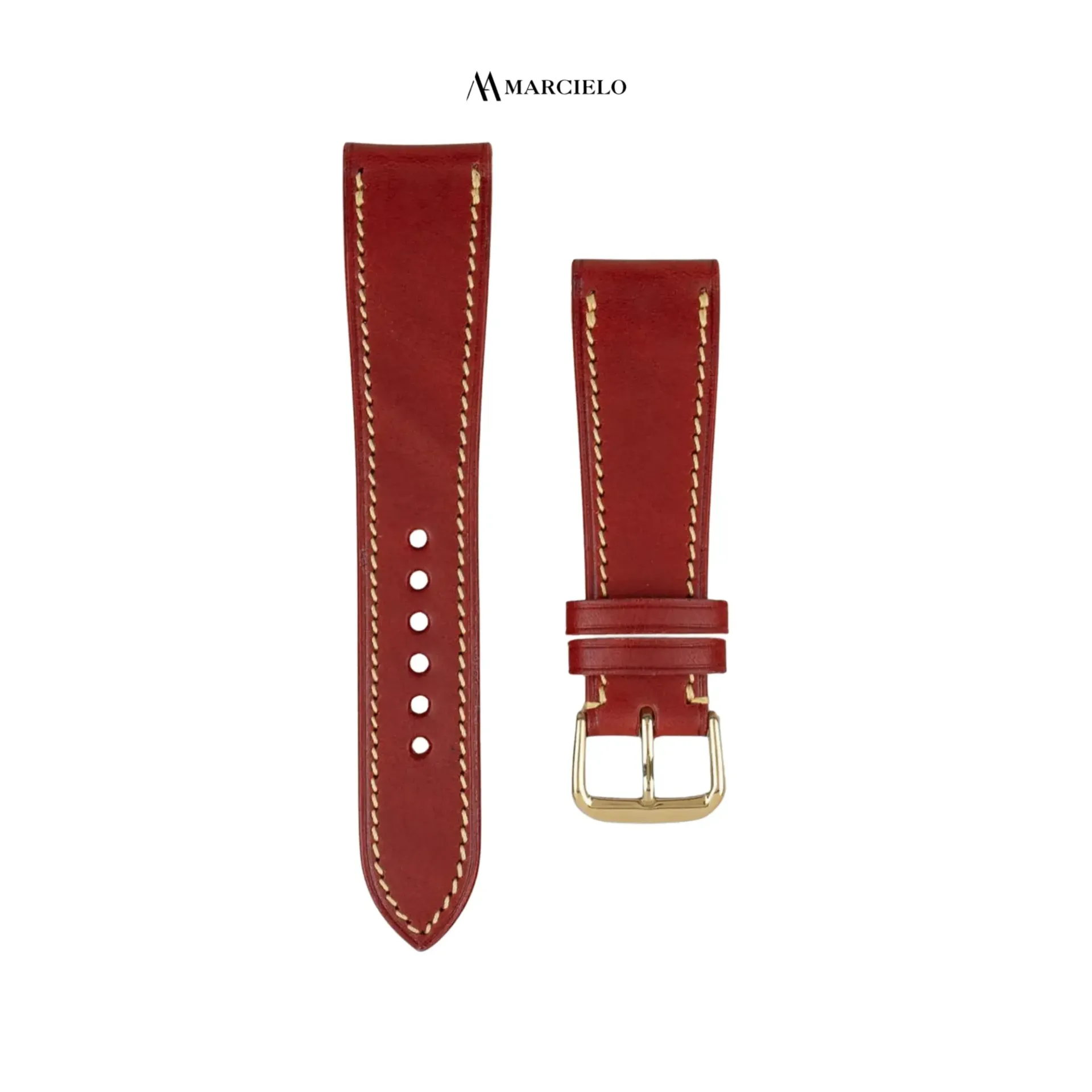 Buttero cowhide strap in Red Brown