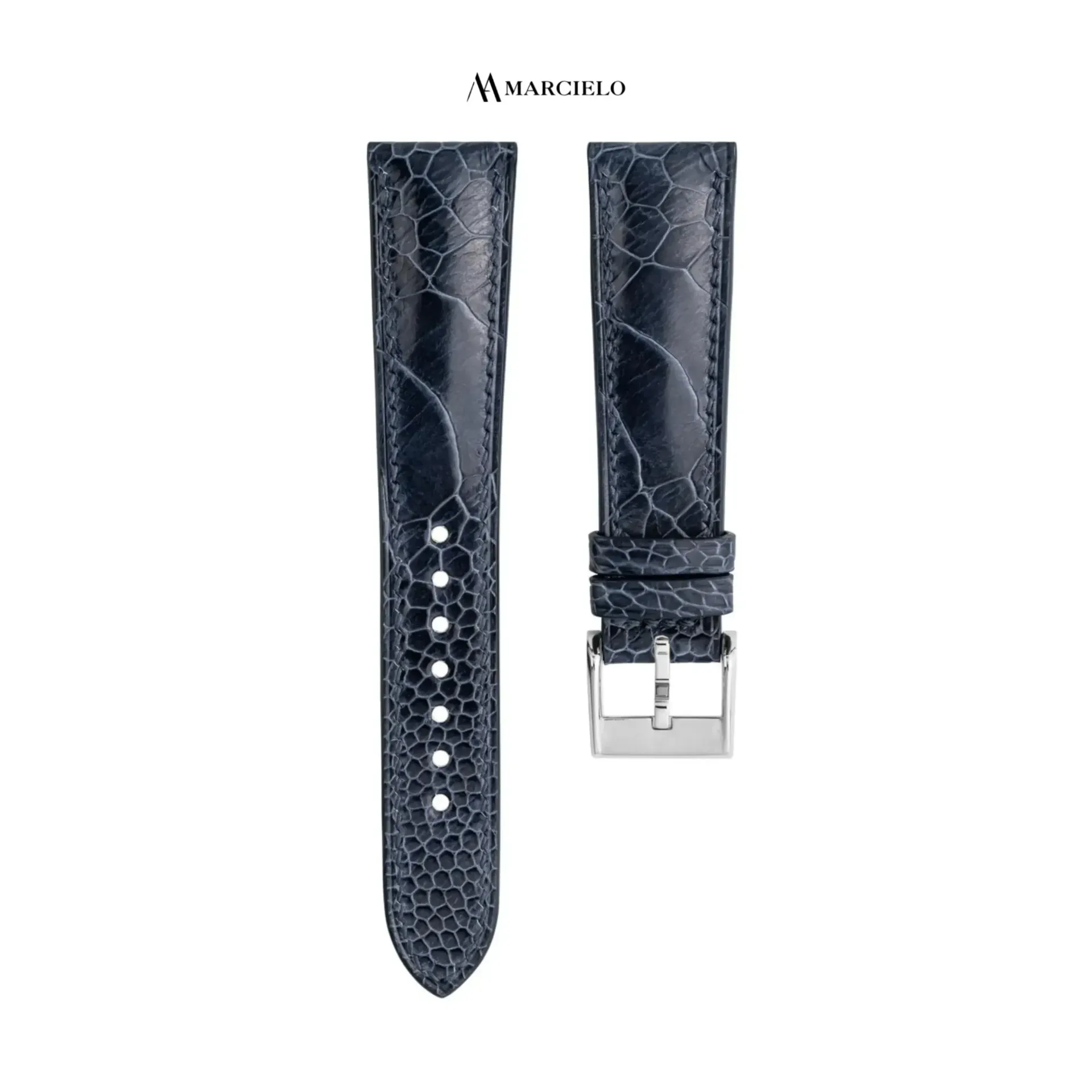 Navy Blue Ostrich Leather Strap