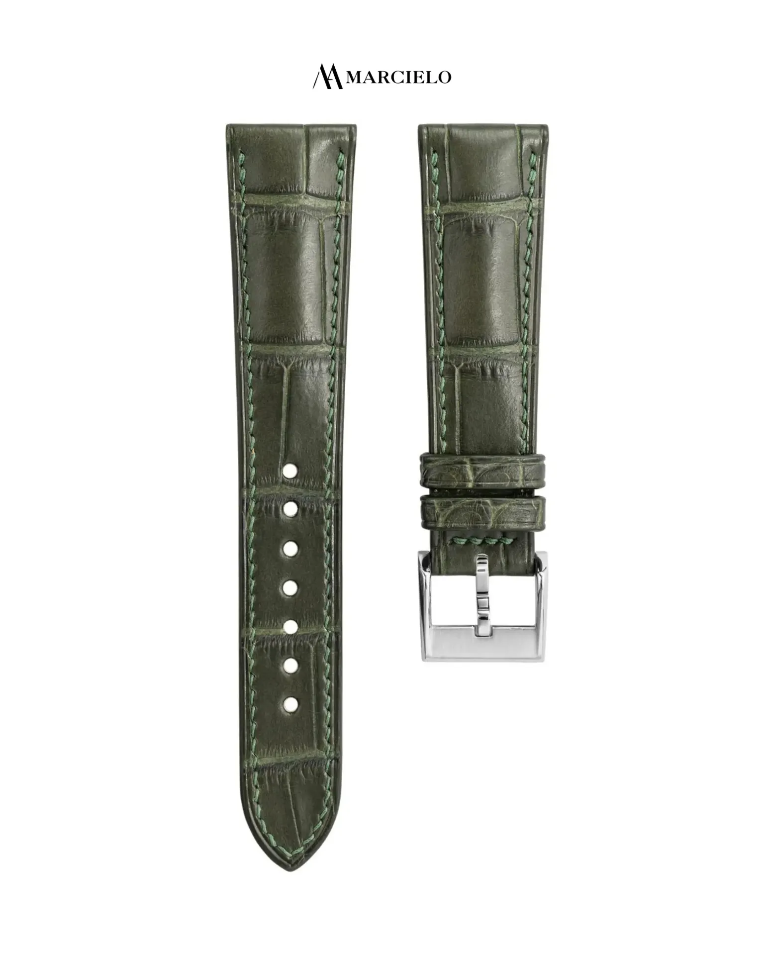 Dây da cá sấu Alligator màu Xanh Rêu