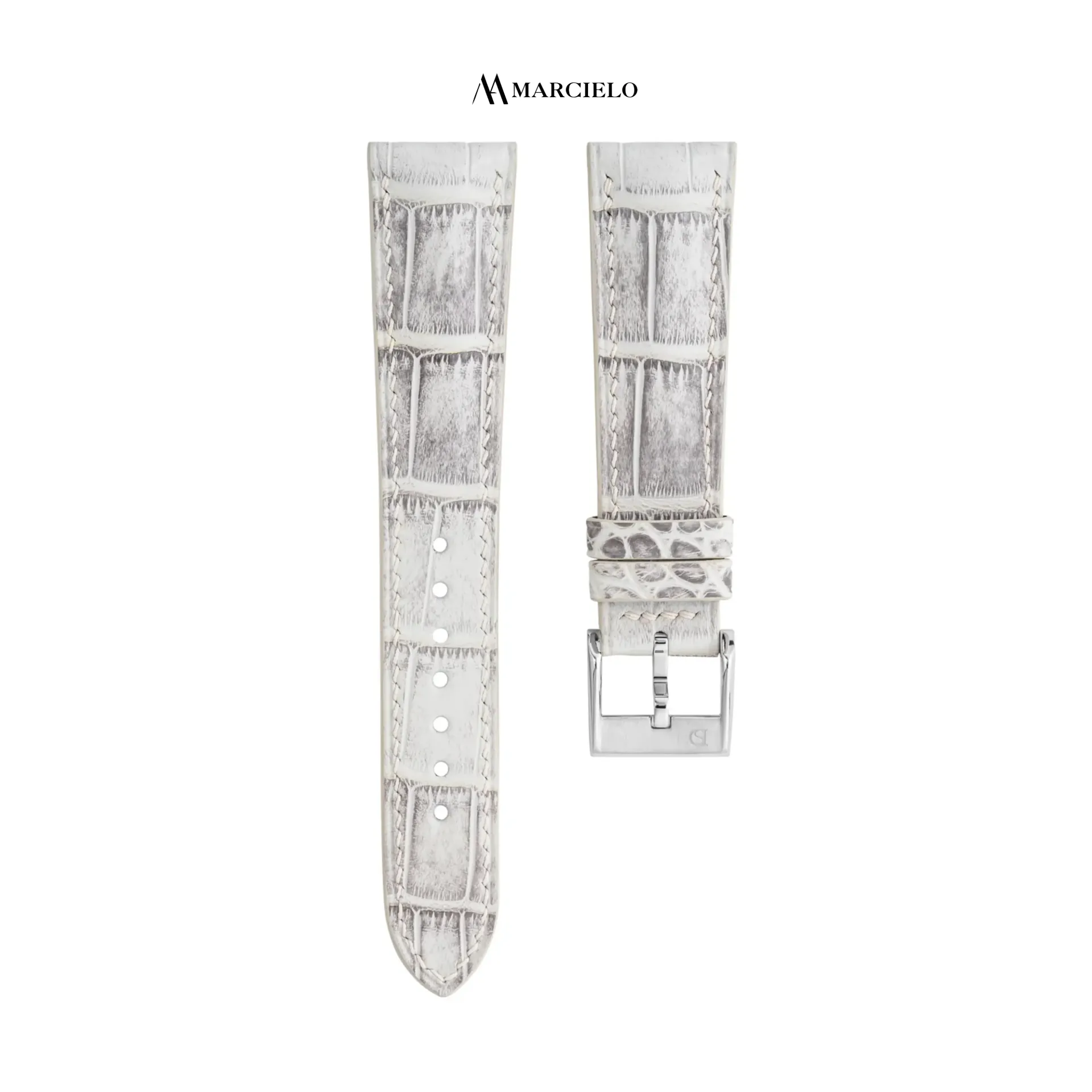 White Himalaya Alligator Leather Strap