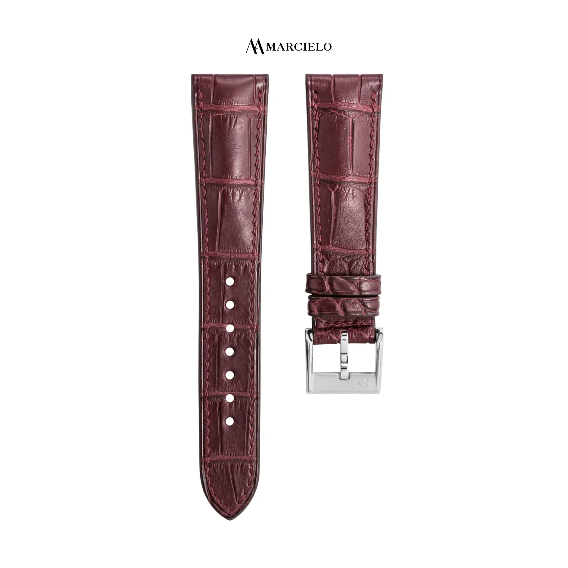 Burgundy Alligator Leather Strap