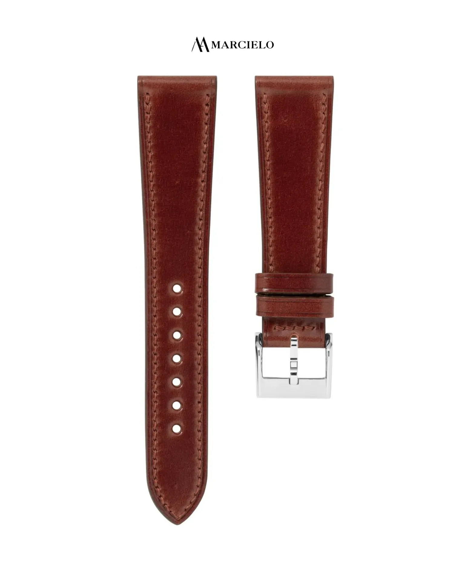 Dây da mông ngựa Shell Cordovan màu Nâu Đỏ